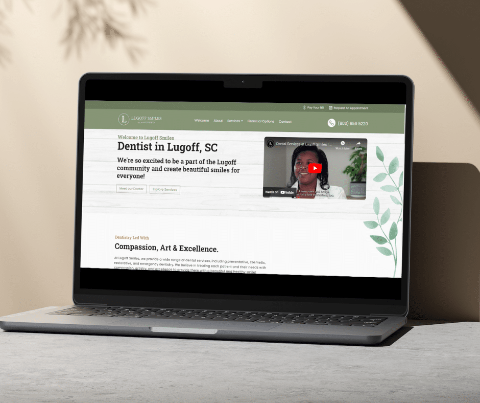 Lugoff Smiles website, designed by Pain-Free Dental Marketing