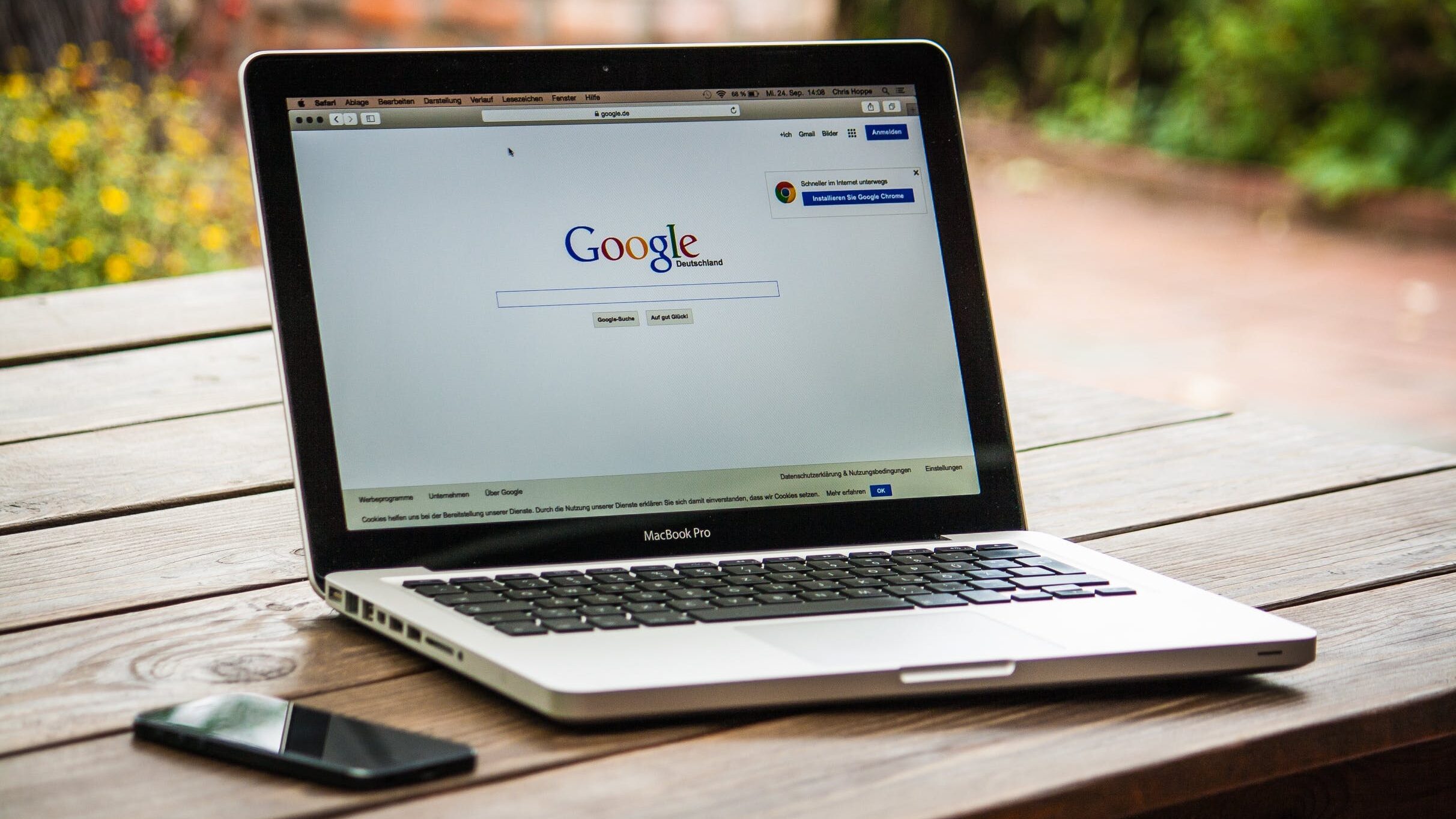 A laptop showing Google, a tool used for local SEO for dentists