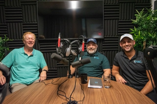 eric and andre with robert edwards recording the beyond bitewings podcast